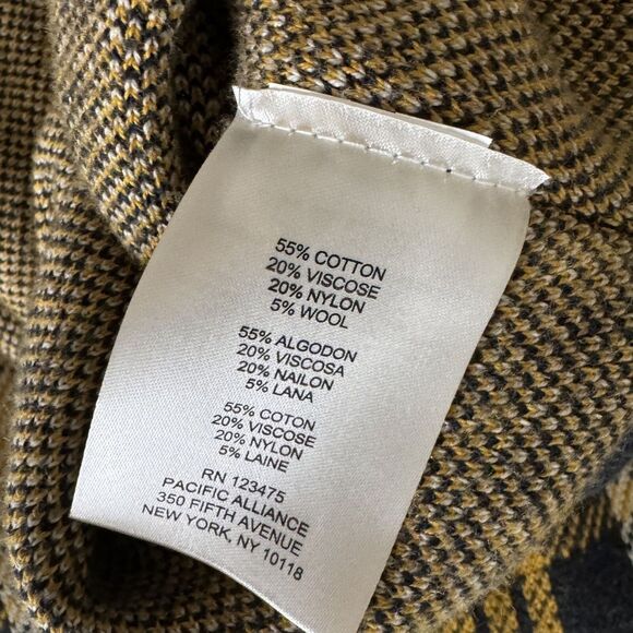 Jones New York Signature Dolman Sleeve Jacket Poncho Plaid Gold S M - Picture 10 of 11